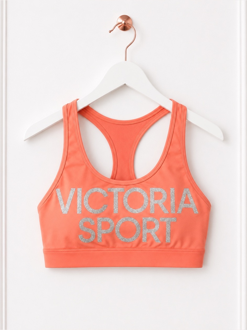 Victorias Secret Sport Large The Player Glitter Logo Mesh Racerback Sports Bra
